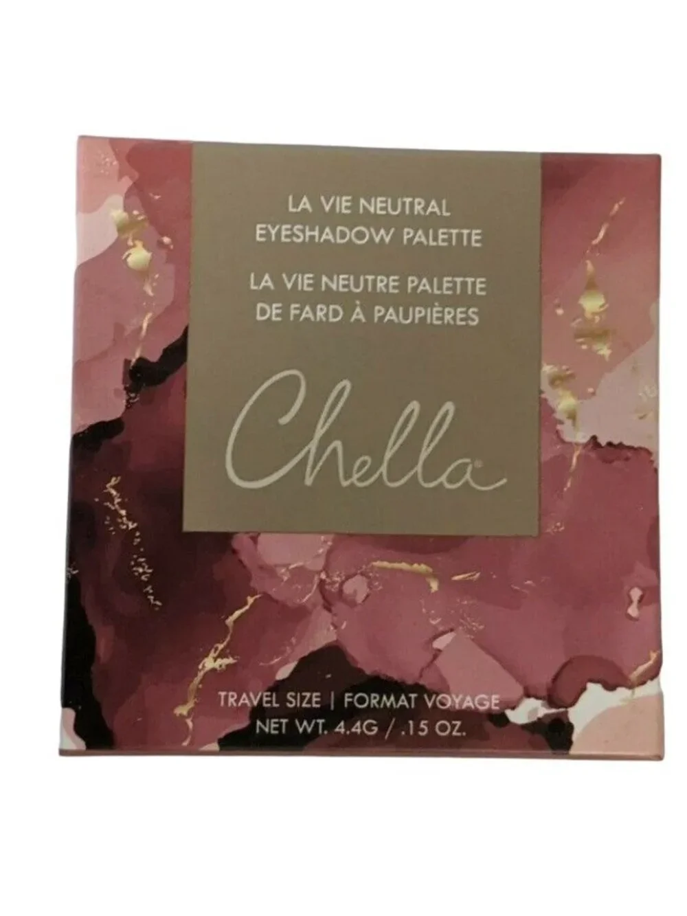 Chella La Vie Neutral Eyeshadow Palette 4 Shadow Shade Nude Shimmer Brown Gold